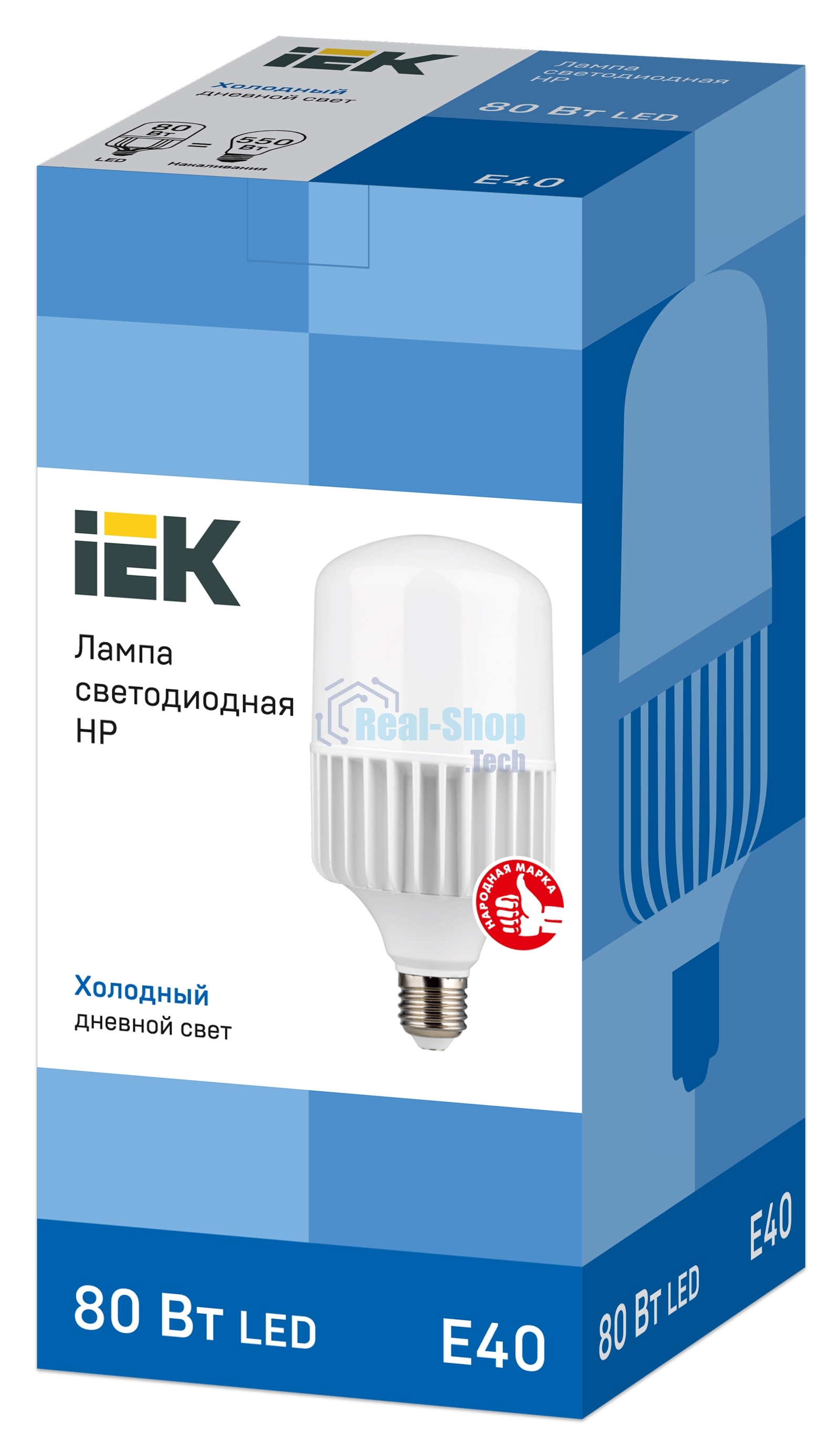 Лампа светодиодная IEK LLE-HP-80-230-65-E40 HP 80Вт 230В 6500К E40