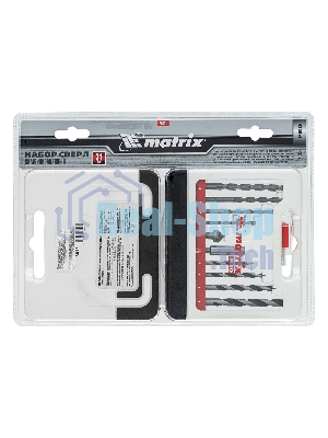 Набор сверл Matrix комб., мет.1-6мм,бетон 4-8мм,дер.4-8 мм,биты 10шт,адап., зенковка, 31пр., PRO