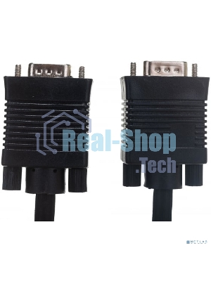 Кабель VGA Premium Cablexpert CC-PPVGA-15M-B, 15M/15M, 15м, черный, тройной экран, феррит.кольца, пакет