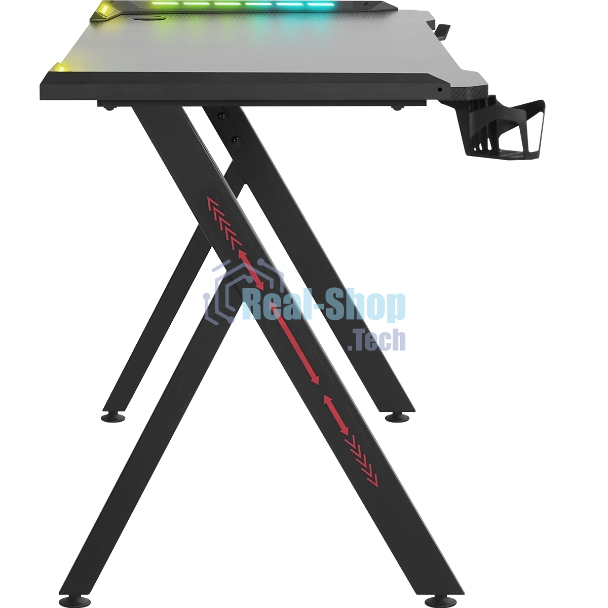 Стол игровой Defender Gamer RGb, подвес круж+гарн., черный, 120