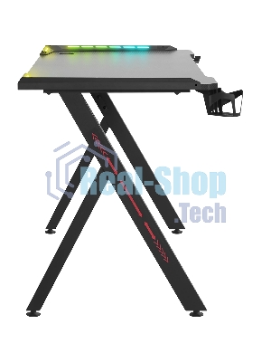Стол игровой Defender Gamer RGb, подвес круж+гарн., черный, 120