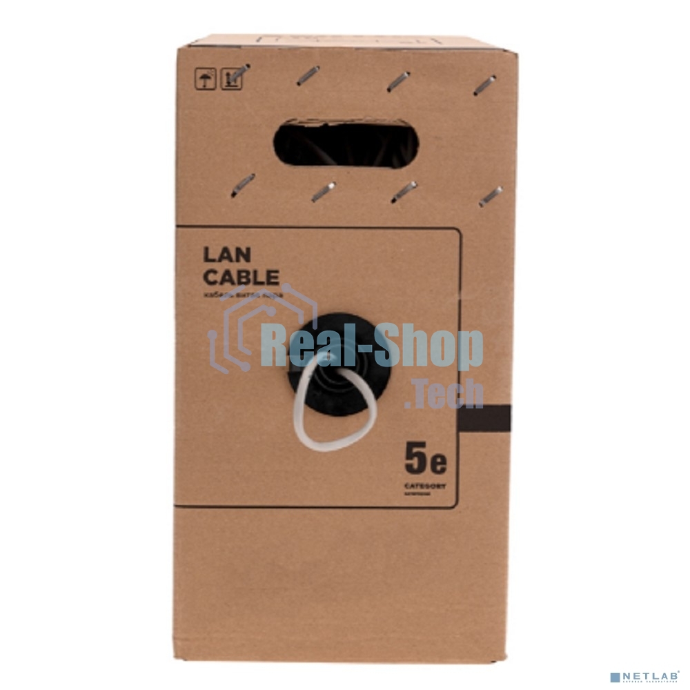 Кабель витая пара Rexant F/UTP, CAT 5e, PVC нг(А)-LS, 4х2х0,52мм, 4PR, 24AWG, INDOOR, SOLID, серый, 305м, РФ