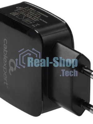 Сетевое зарядное устройство Cablexpert MP3A-PC-41, 18Вт, 3А, быстрая зарядка QC3.0, 1 порт USB, черный, пакет