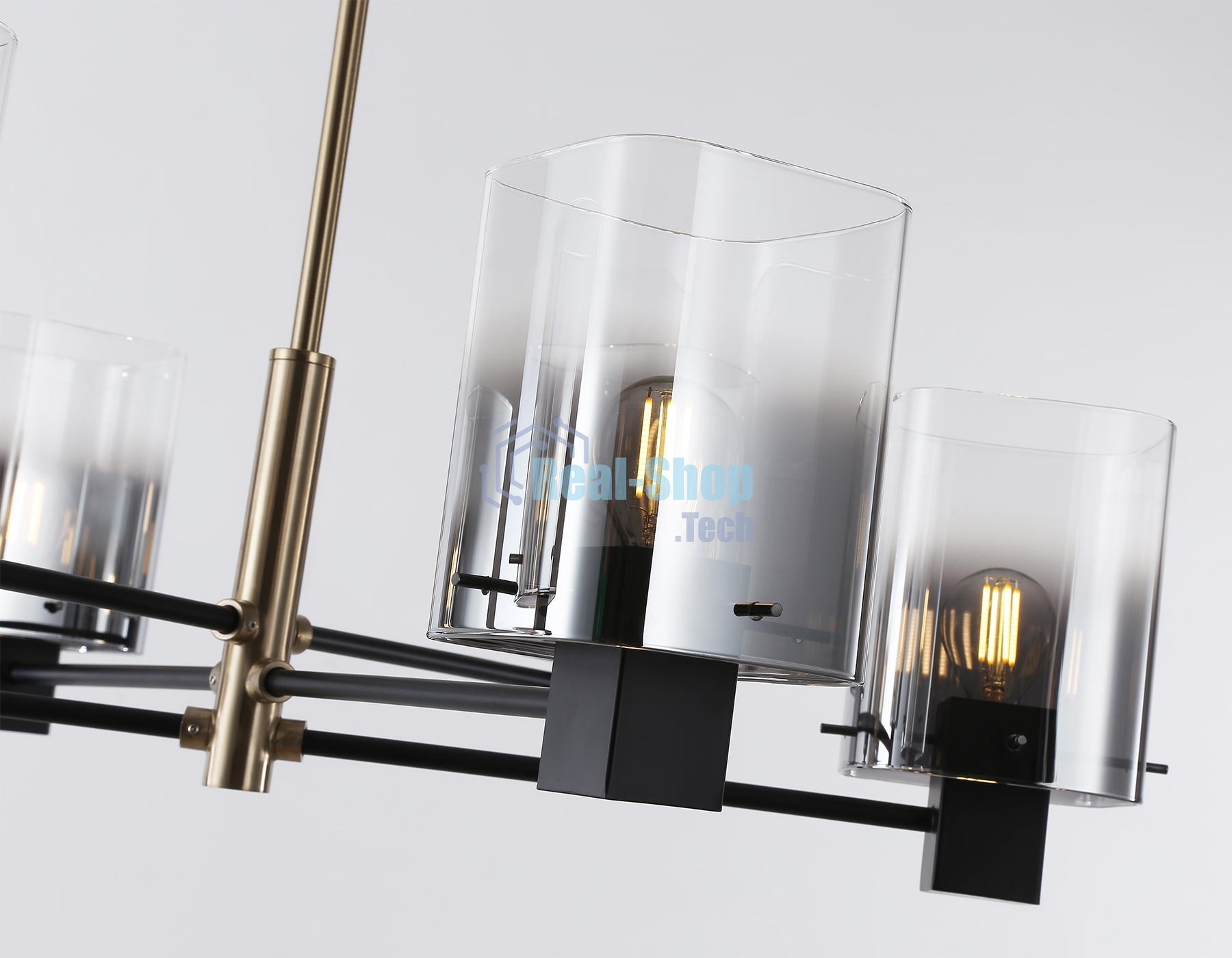 Люстра Ambrella light LH57041/6 BK/DBS/SM черный/темная латунь/дымчатый E14/6 max 40W D690*690
