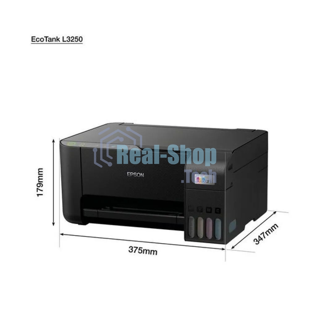 МФУ струйное Epson L3250 (C11CJ67412/C11CJ67418/C11CJ67405/C11CJ67408/C11CJ67503/C11CJ67508/C11CJ67523/C11CJ67525), A4, цветное, печ. до 33 стр/мин. (ч/б) до 15 стр/мин. (цвет), скан. до 11 стр/мин. (ч/б) 28 стр/мин. (цвет), 1440 x 5760 dpi (печать) 1200x2400dpi (скан.), USB, Wi-Fi
