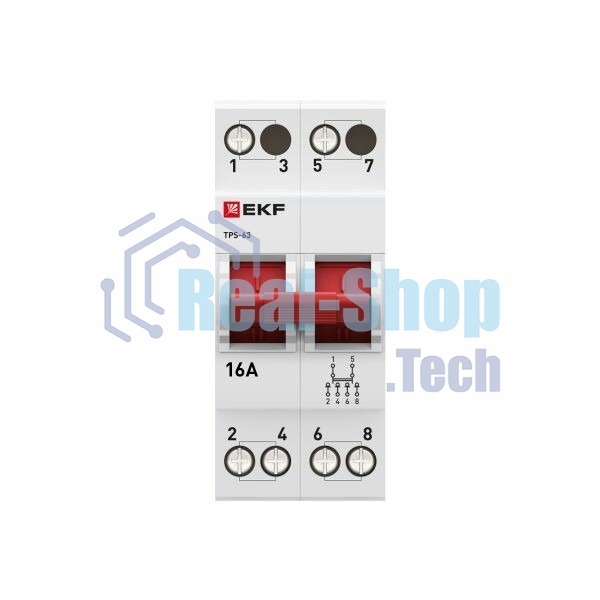 Переключатель трехпозиционный 2п 16А Basic EKF tps-2-16
