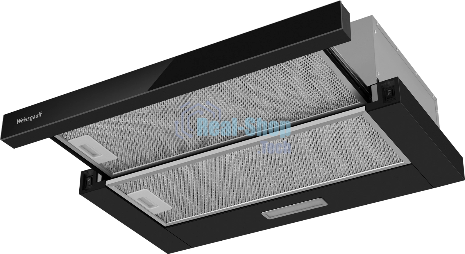 Вытяжка каминная Weissgauff TEL 600 Black Glass черный, 60 см, 600 куб. м/ч, 46 дБ