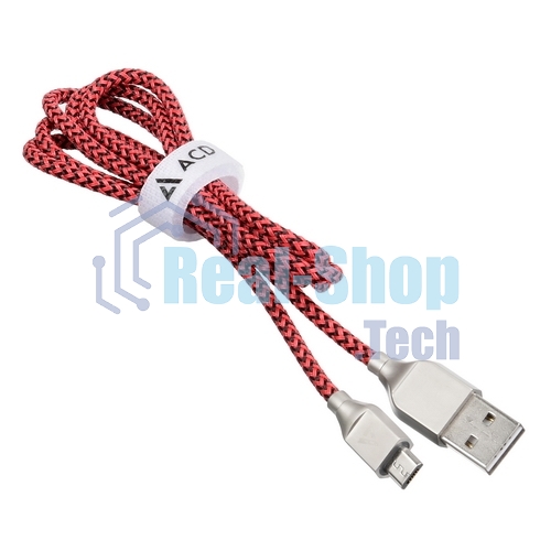 Кабель USB ACD-Titan MicroUSB - USB-A Нейлон, 1м, красно-черный