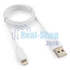 Кабель USB Гарнизон GCC-USB2-AP2-1M-W AM/Lightning, для iPhone5/6/7, IPod, IPad, 1м, белый, пакет