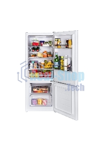 Холодильник Maunfeld MFF144SFW белый глянц. двухкамерный 154/52л морозилка снизу, ручная разморозка