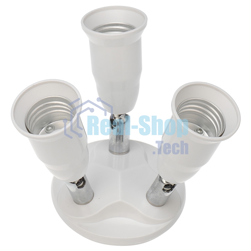 Разветвитель цокольный Е27-3хЕ27 (поворотный цоколь) белый Rexant