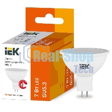 Лампа cветодиодная Iek LLE-MR16-7-230-30-GU5 ECO MR16 софит 7Вт 230В 3000К GU5.3