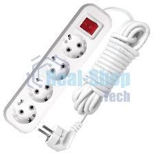 Удлинитель 4х7 м с заземл. 16А IP20 S-304 с выкл. ПВС 3х1 UNIVersal 9631992