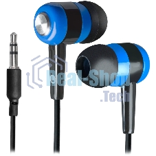 Наушники Defender Basic-616 черный/синий кабель 1,1 м