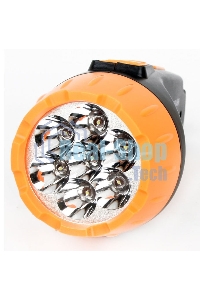 Фонарь LED 3807 (аккум 220В черный/жел. 7 LED; 2 режима SLA пласт. короб) Ultraflash 9216
