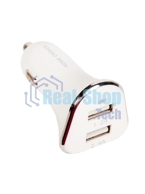 Автомобильная зарядка (от прикуривателя) 2USB 2.4A для Type-C More choice AC22a, белый