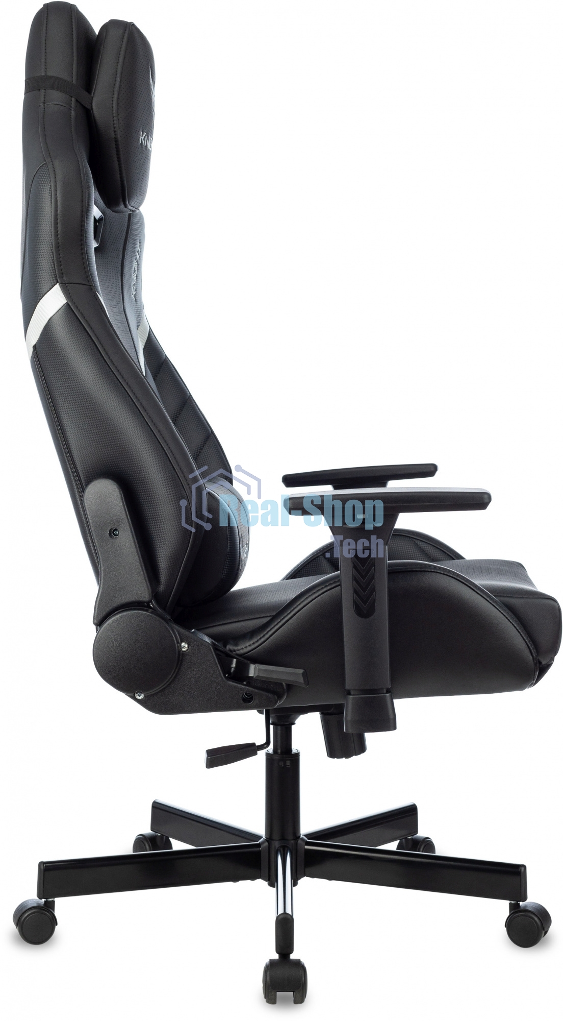 Кресло игровое Knight Thunder 5X черный эко.кожа крестов. металл