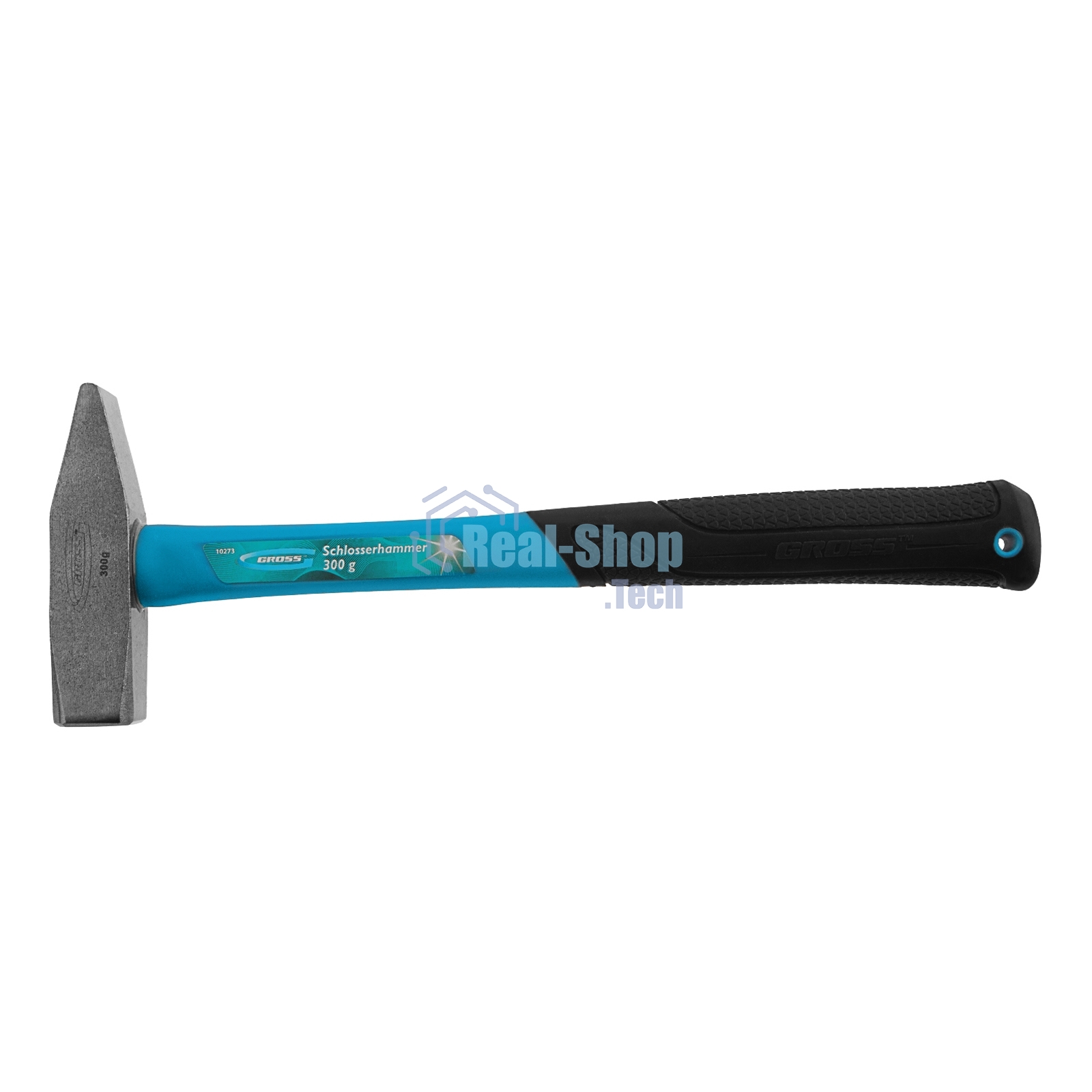 Молоток слесарный Gross 10273 300г, квадратный боек, фиберглассовая обрезиненная рукоятка