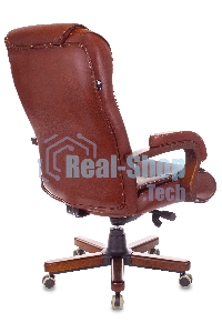 Кресло руководителя Бюрократ T-9926WALNUT светло-коричневый Leather Eichel, кожа, крестовина металл/дерево