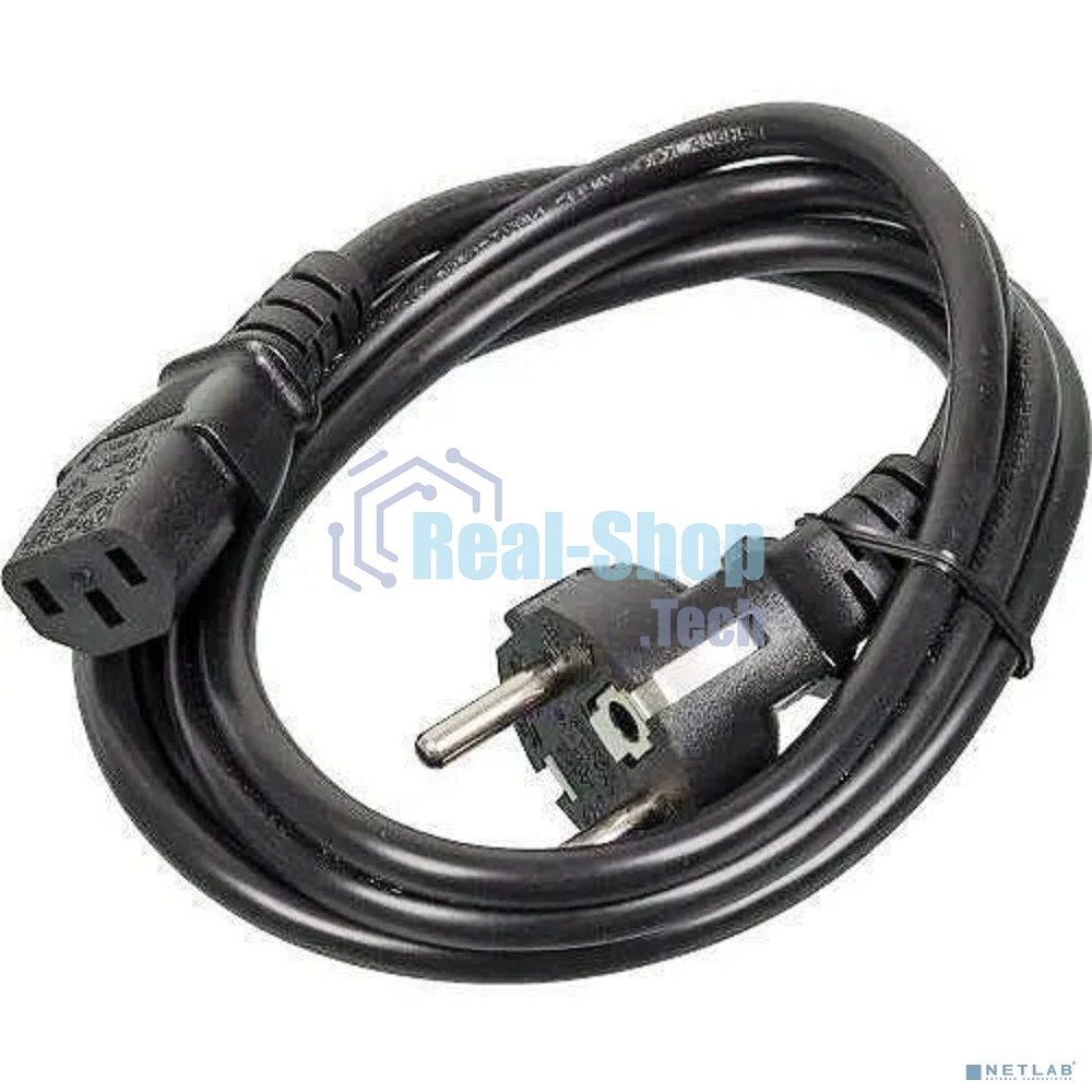Кабель питания ExeGate Power PC-3P (Евровилка Schuko->С13) VDE-250V-3*1.0-CU, 10A, черный, 3м