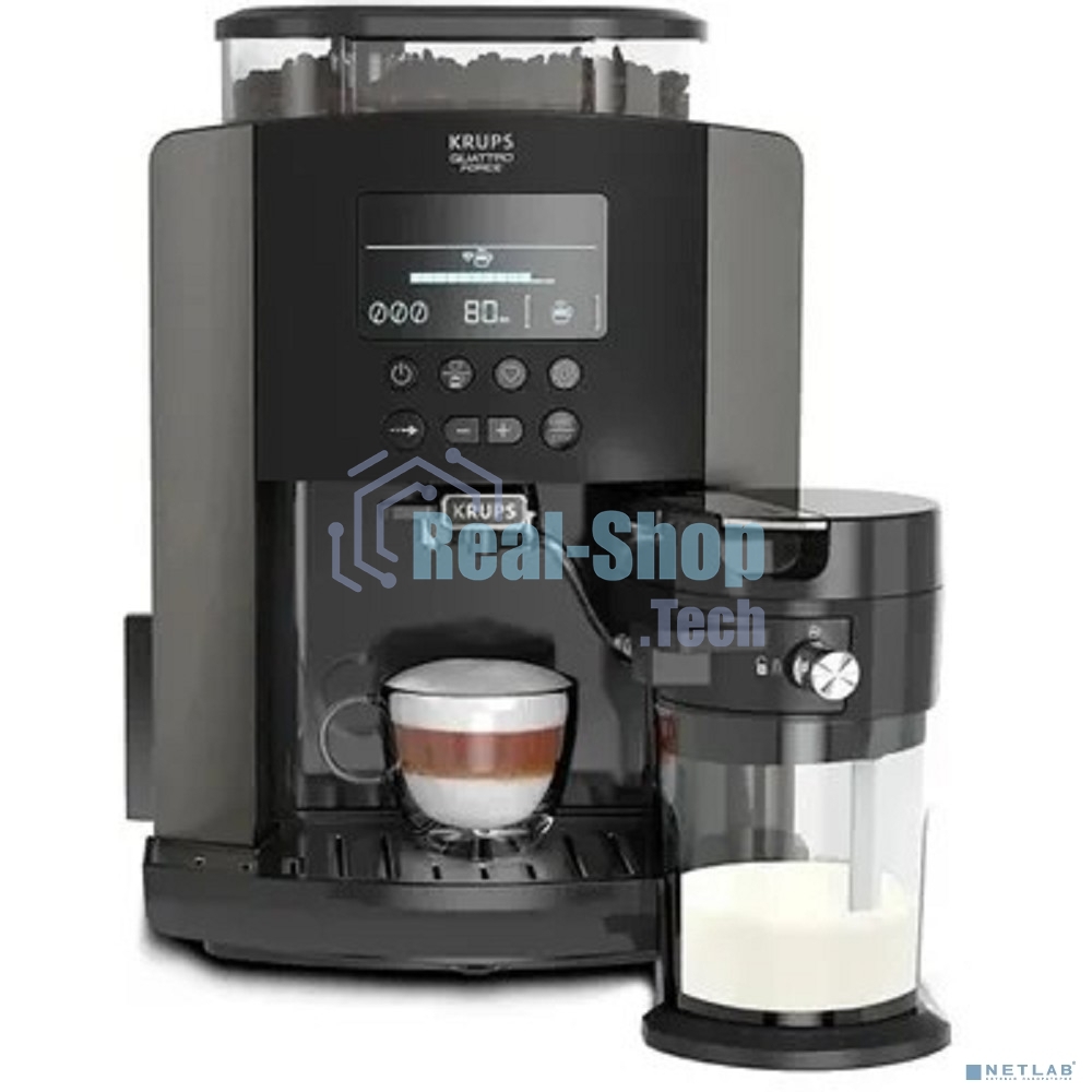Кофемашина Krups Arabica Latte EA819E10 1450Вт черный/коричневый