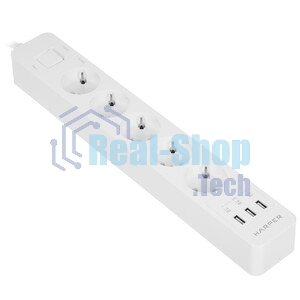 Удлинитель с USB зарядкой Harper UCH-510 White