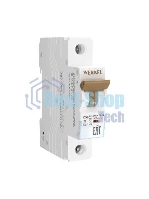Автоматический выключатель Werkel 1P 16A C 4,5 кА W901P164