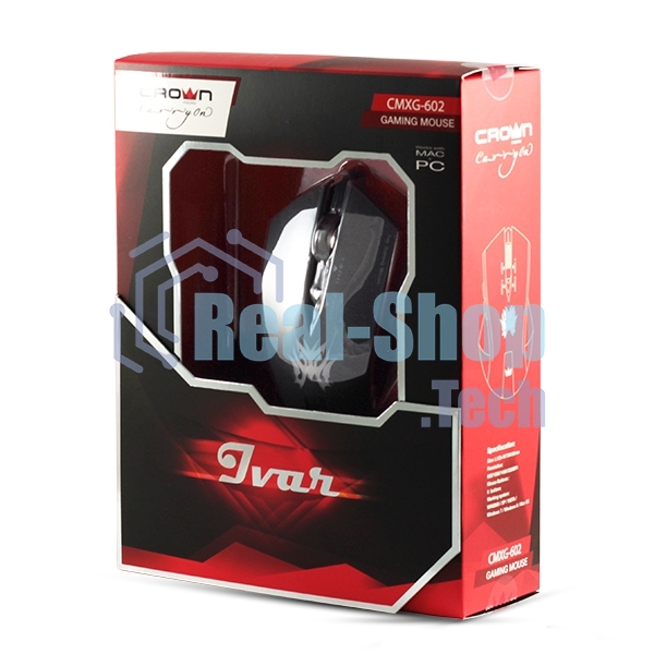Мышь проводная Crown Gaming CMXG-602 черный, 2200 dpi, USB, кнопки - 6