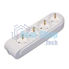 Колодка удлинителя 4-м с заземл. защ. шторки Makel N4210000