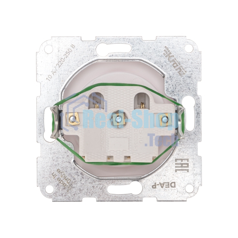 Розетка Kranz 1-ая DEA керамика б/з с/у 10А мех. белый (1/10/120)