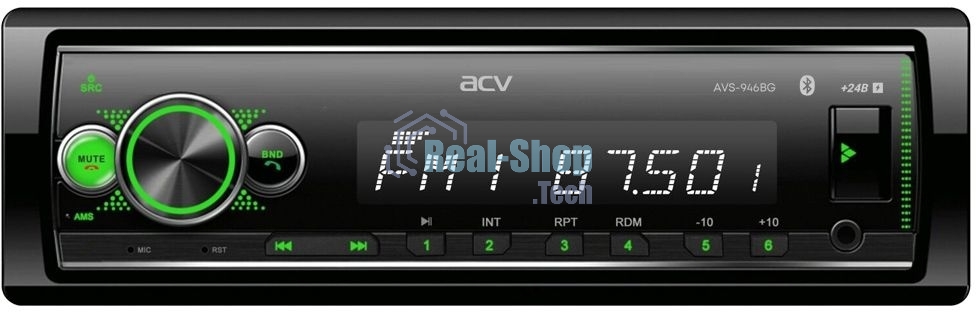 Автомагнитола ACV AVS-946BG, 1 DIN, Bluetooth, USB Type-A, AUX