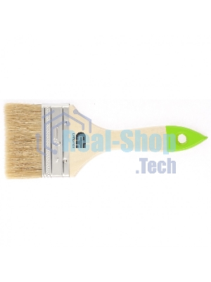 Кисть плоская Сибртех 75 мм, натуральная щетина, деревянная ручка