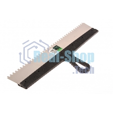 Шпатель из нержавеющей стали Сибртех 450 мм, зуб 6х6 мм, пластмассовая ручка