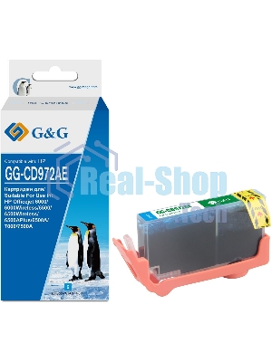 Картридж струйный G&G GG-CD972AE голубой (14.6 мл) для HP Officejet 6000/6500/6500A/7000/7500A