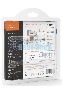 Лента светодиодная Basic Gauss 12V 4,8W/m 312lm/m 3000K IP20 LED 3m 1/100