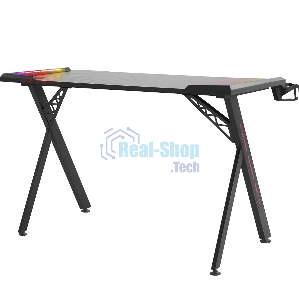 Стол игровой Defender Gamer RGb, подвес круж+гарн., черный, 120