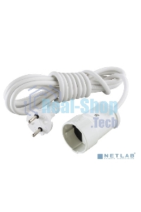 Удлинитель MAKEL 10007 1 гн 3 м б/з бел.