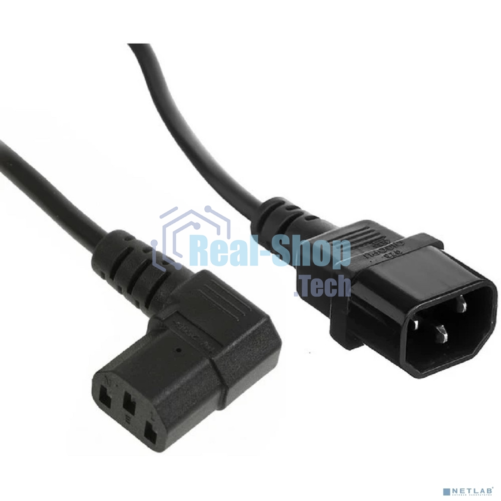 Кабель питания ExeGate Power EC-1P (C13 угловой->C14, VDE-250V-3*1.0мм2, медь, черный, 16A, 1 м)