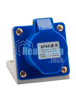 Розетка 123 32А 220В AC 2P+PE 6ч для монтажа на поверхность IP44 КЭАЗ 222747
