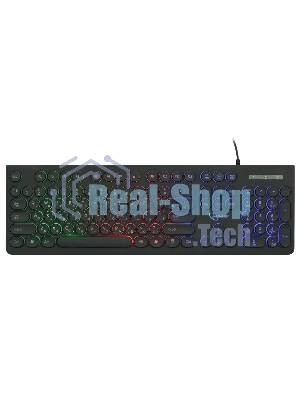 Клавиатура с подсветкой Gembird KB-240L, USB, черный, 104 клавиши, подсветка Rainbow, круглые клавиши, кабель 1.5м
