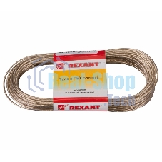 Трос стальной в ПВХ оплетке Rexant d=2,0 мм, прозрачный (моток 20 м)