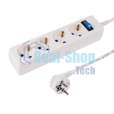 Сетевой фильтр PROconnect STANDARD 4 гнезда, 5 м, 3х0.75 мм², с/з, белый