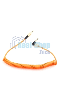 Кабель Cablexpert аудио 90˚ спиральный CCAB-02-35MMLC-1.8MO. 3.5 Jack (M)/3.5 Jack (M), оранжевый, 1.8м, блистер