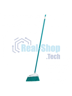 Щетка Home Palisad пластмасс. для подмет. пола, премиум, 23 см, c черенком, 120 см, бирюз. щетина