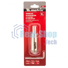 Сверло алмазное Matrix по керамограниту, 18 х 67 мм, 3-гранный хвостовик