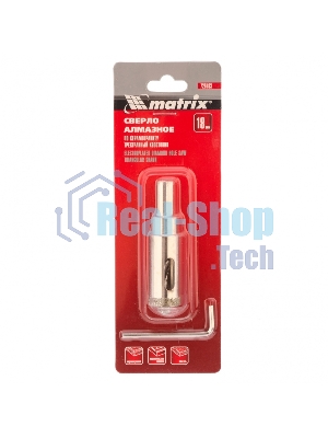 Сверло алмазное Matrix по керамограниту, 18 х 67 мм, 3-гранный хвостовик