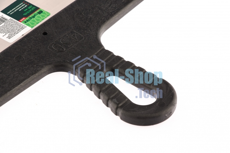 Шпатель из нержавеющей стали Сибртех 450 мм, зуб 6х6 мм, пластмассовая ручка