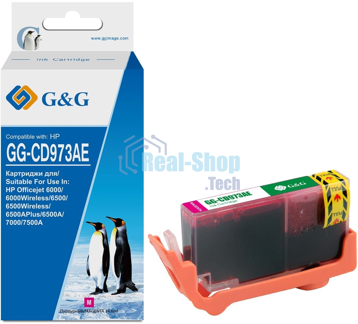 Картридж струйный G&G GG-CD973AE пурпурный (14.6 мл) для HP Officejet 6000/6500/6500A/7000/7500A