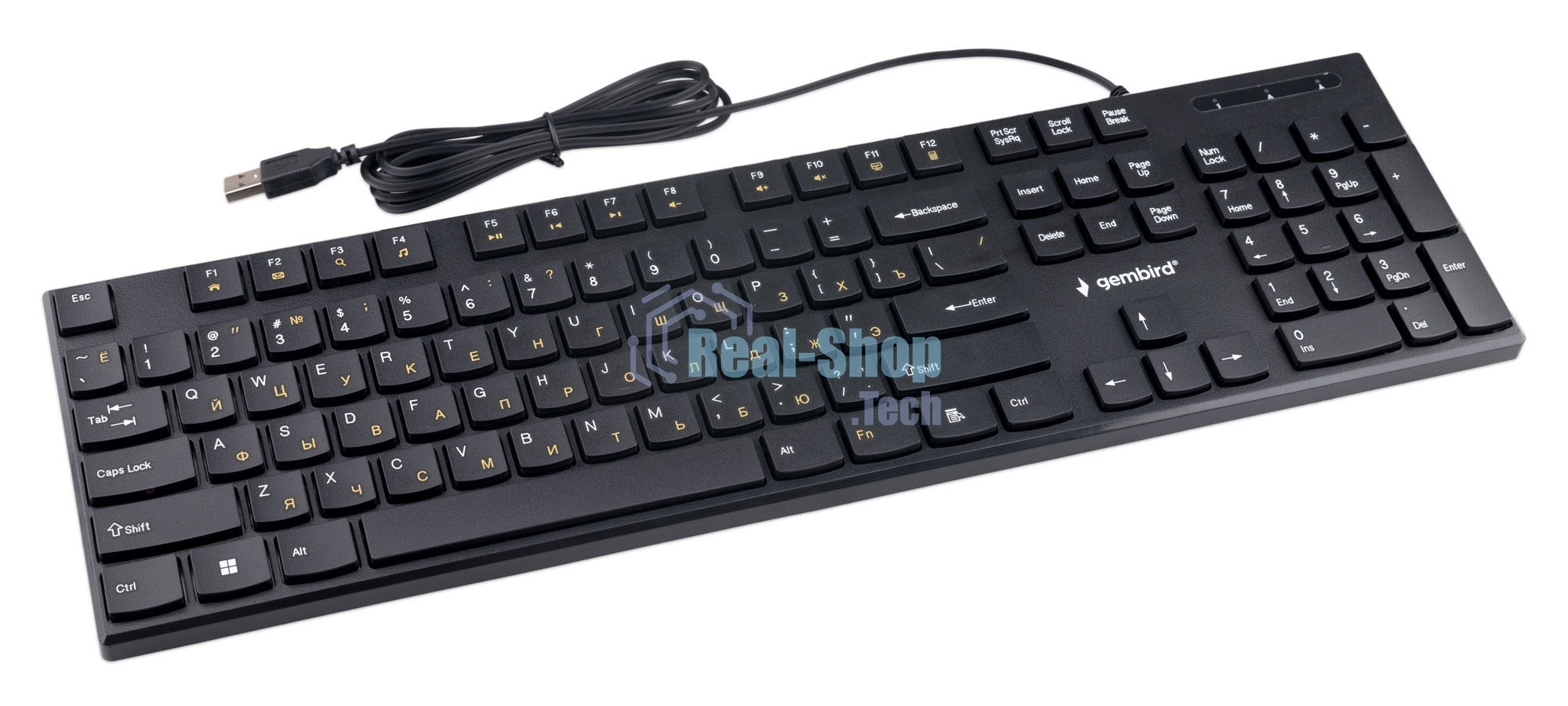 Клавиатура Gembird KB-250 проводная, USB Type-A, чёрный