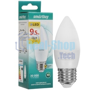 Лампа светодиодная Smartbuy SBL-C37-9_5-40K-E27 (LED) Лампа свеча C37-9,5W/4000/Е27
